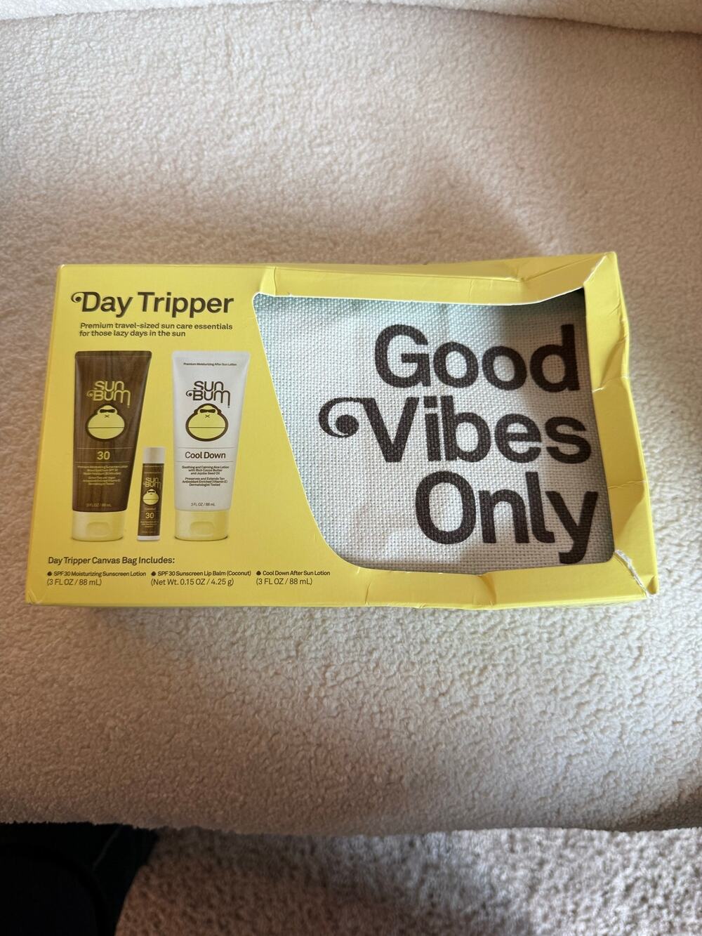 Sun Bum Day Tripper Travel Kit SPF 30 Sunscreen Lip Balm Cool Down Lotion Set